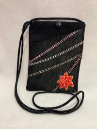 Kimono Phone Bag Black Red Flower by THERESA GALLUP
