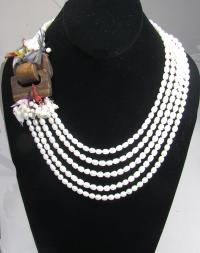 Multi-strand Rice Pearl Necklace by DIANA KAHLENBERG