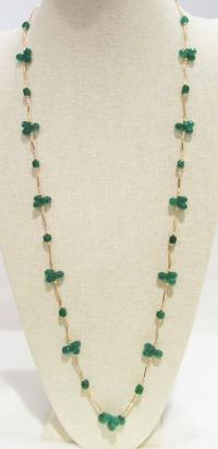 Green Onyx Faceted Brigletts and Cubes with Gold Filled Findings Necklace by DIANA KAHLENBERG