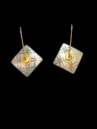 Square Lace Pattern Silver Earring by KEITH LEWIS