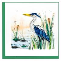 Great Blue Heron Greeting Card by QUILLING CARD