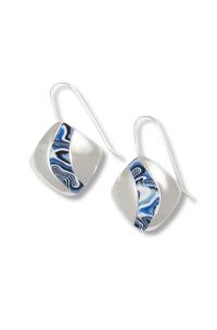 Blue Simple Diamond Earrings by NANCY MARLAND