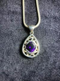 Connection Pendant Sterling Silver  with Amethyst by RYAN EURE
