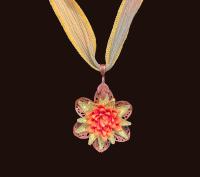 Dahlia Daze Large Floral Pendant by JANET PITCHER