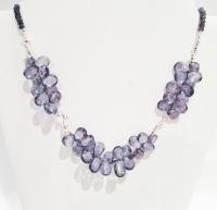 Iolite Faceted Teardrops and Rondells Necklace by DIANA KAHLENBERG